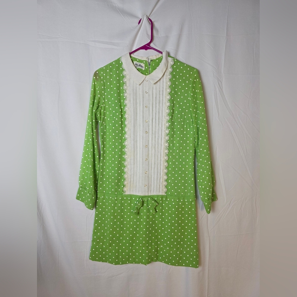 Vintage Green Polka Dot Dress